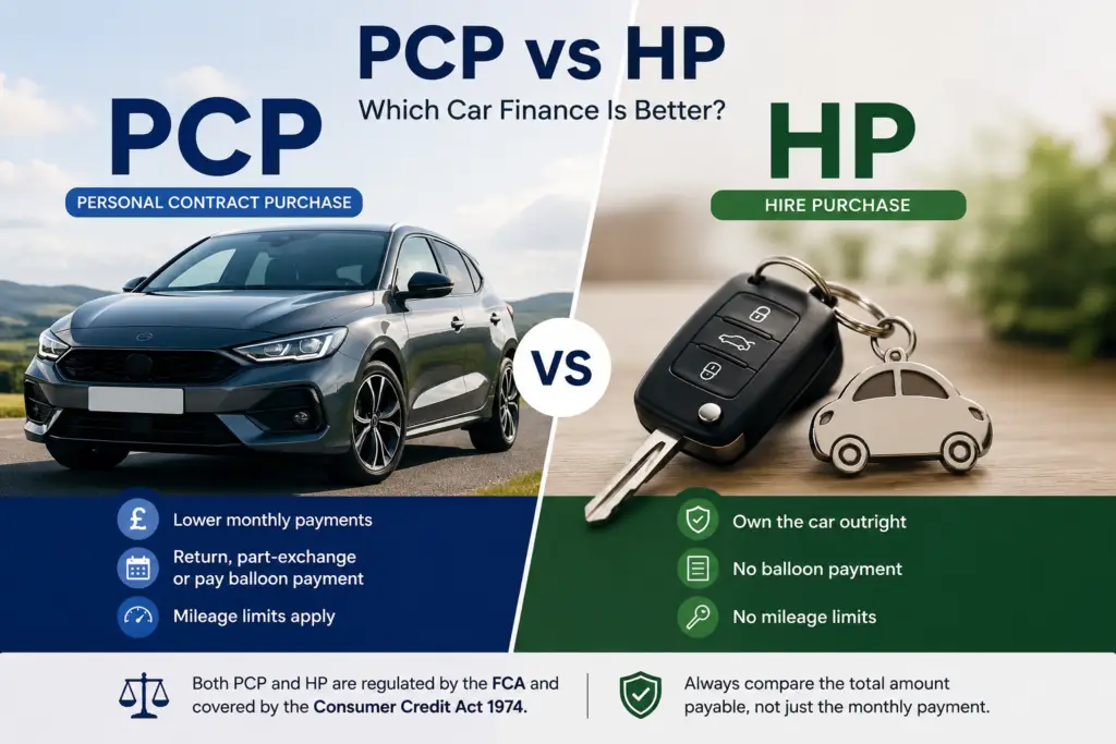 PCP vs HP car finance comparison UK — which is better?