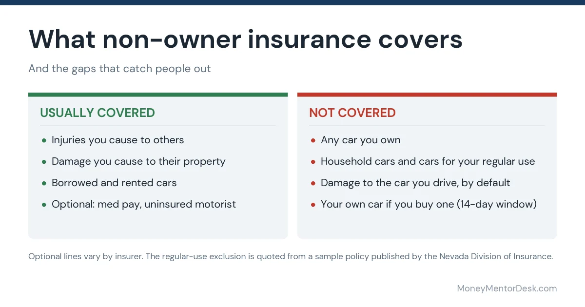 Non-owner car insurance: what is usually covered and what is not
